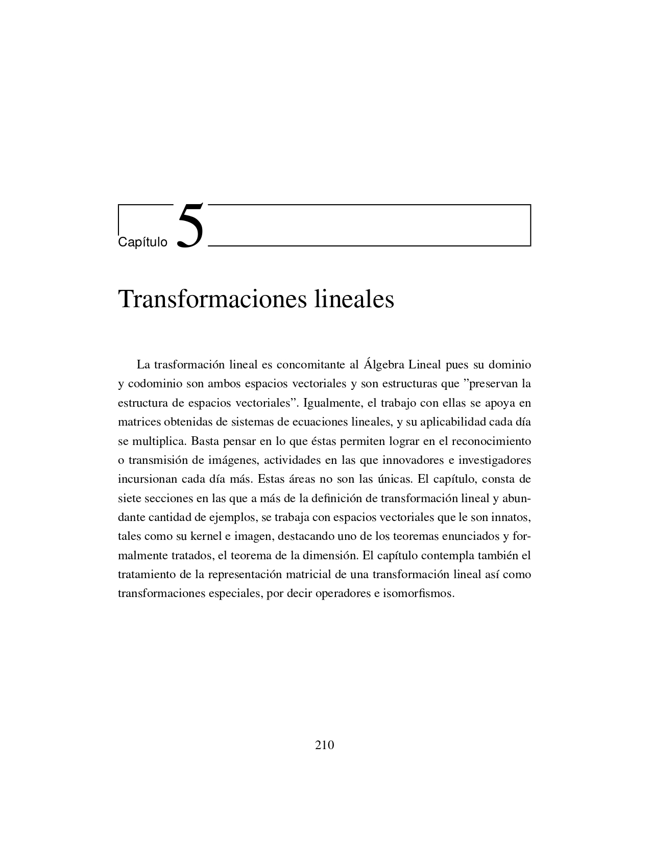 Transformaciones lineales Álgebra Lineal