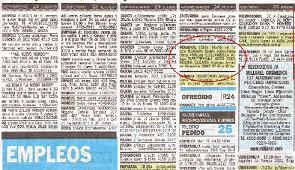 clasificados en periódico