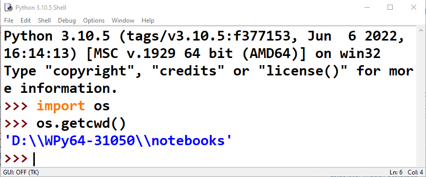 directorio de trabajo Python instrucción