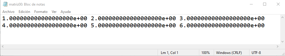 matriz guardar txt archivo