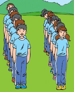 ordena fila estudiantes