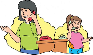 llamada telefónica fija entre dos personas