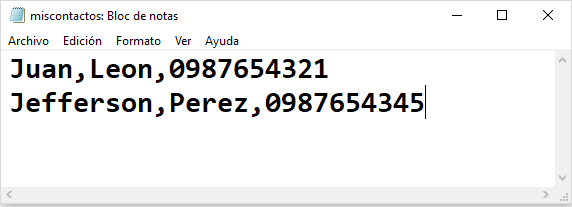 Archivo mis contactos