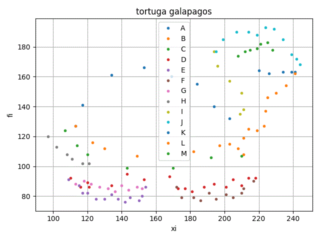 mascota Tortuga Galápagos interpolar por partes