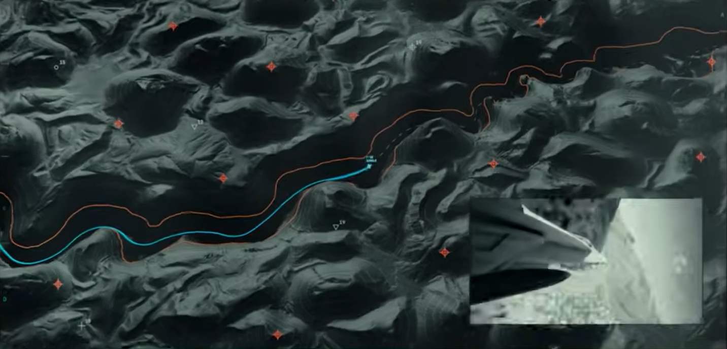 Trayectoria Avión entre Montañas01