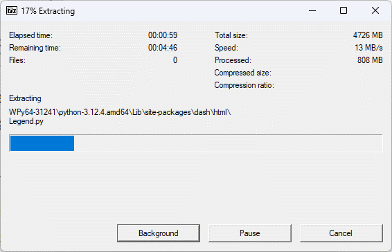 Winpython extrayendo archivos