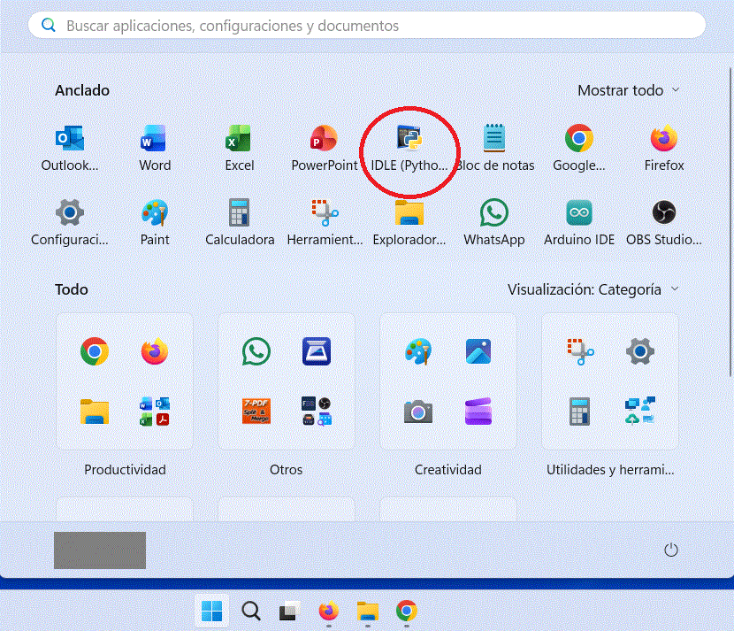 Winpython en menú de inicio