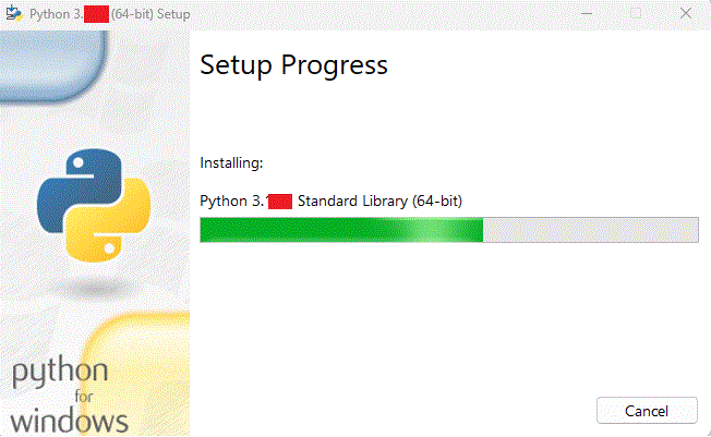 instalar python avance proceso