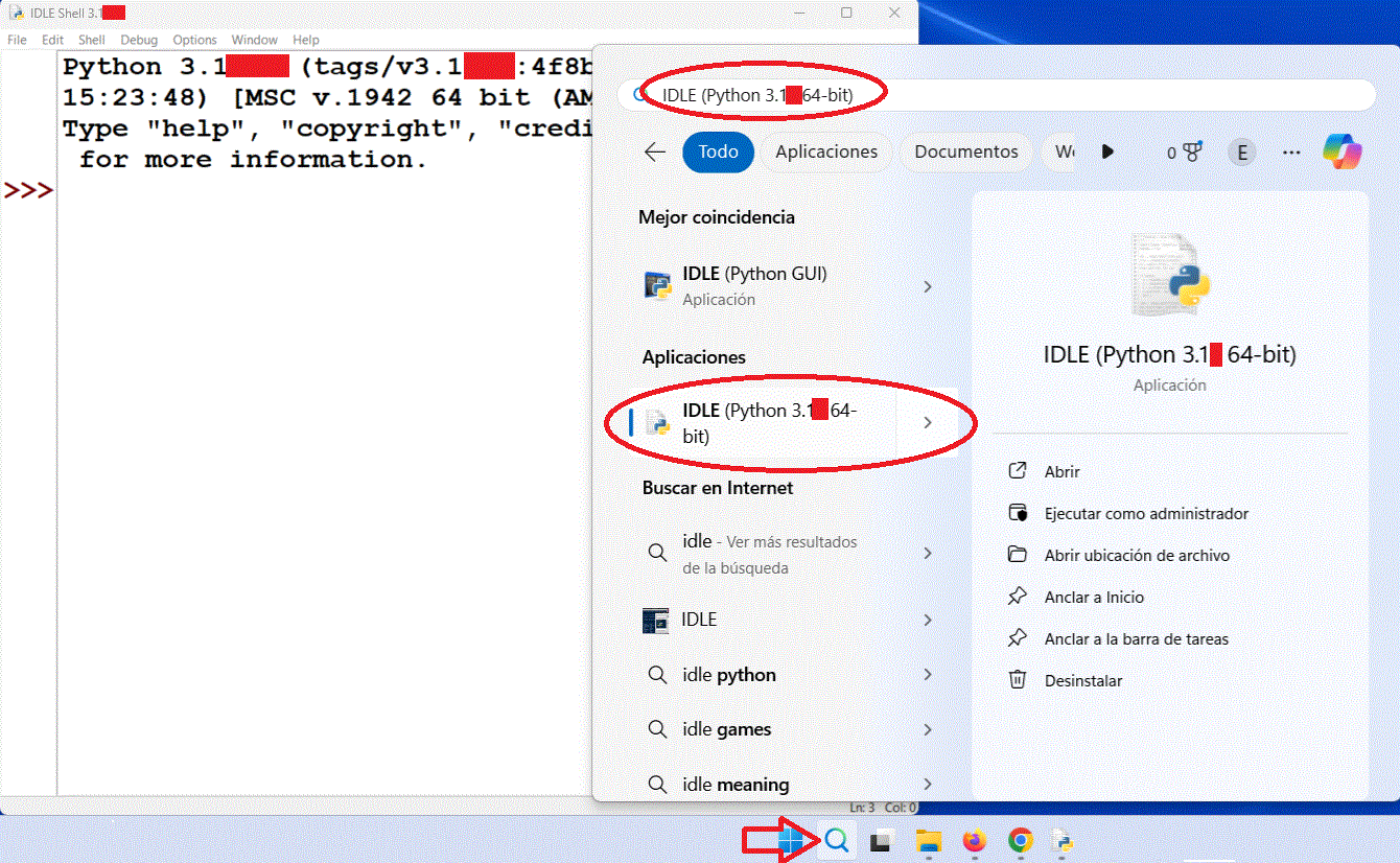 instalar python buscar directorio
