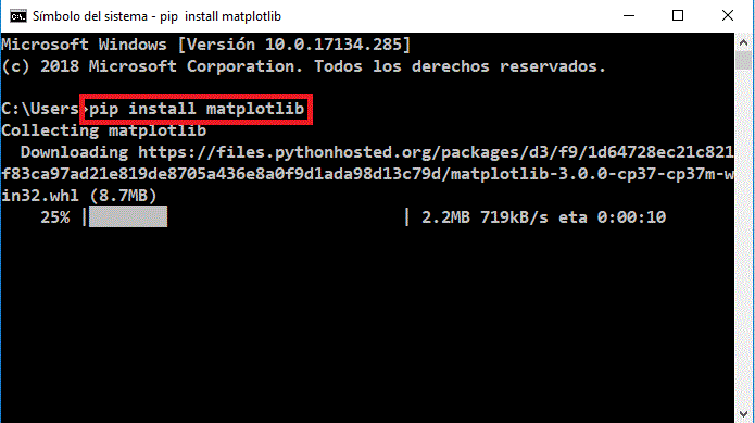 pip install matplolib proceso