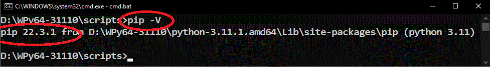 pip wn winpython version