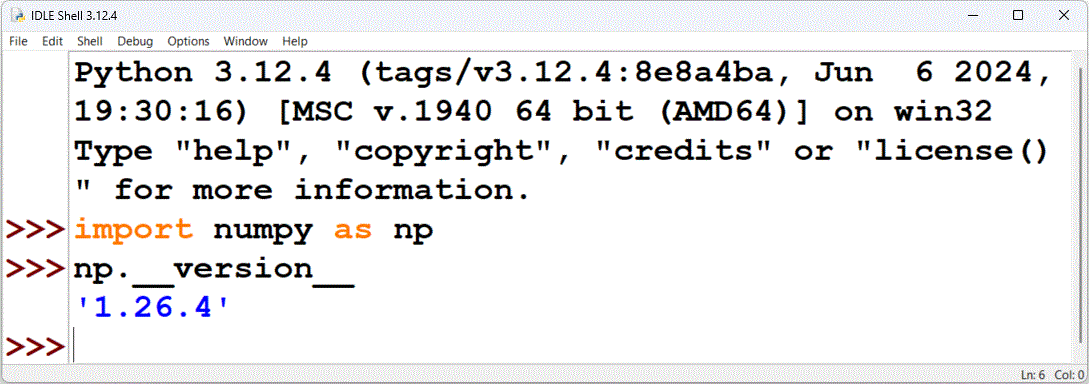 pip numpy install version