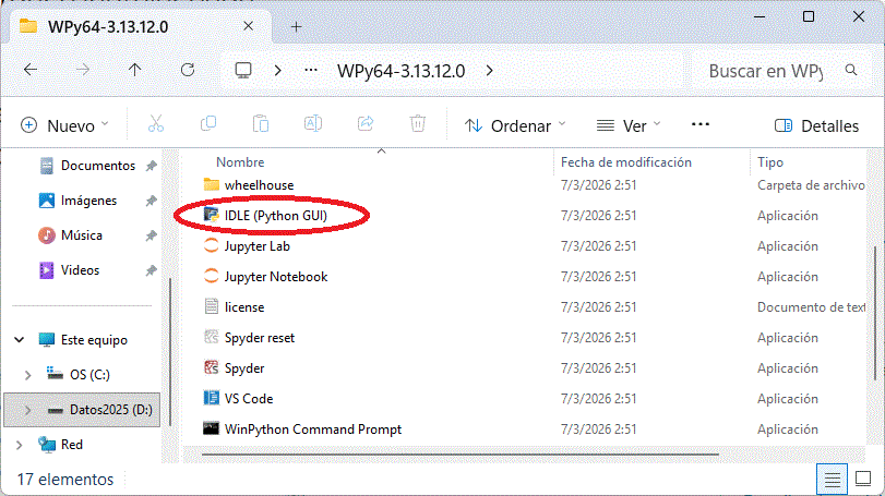Winpython Instalar IDLE GUI