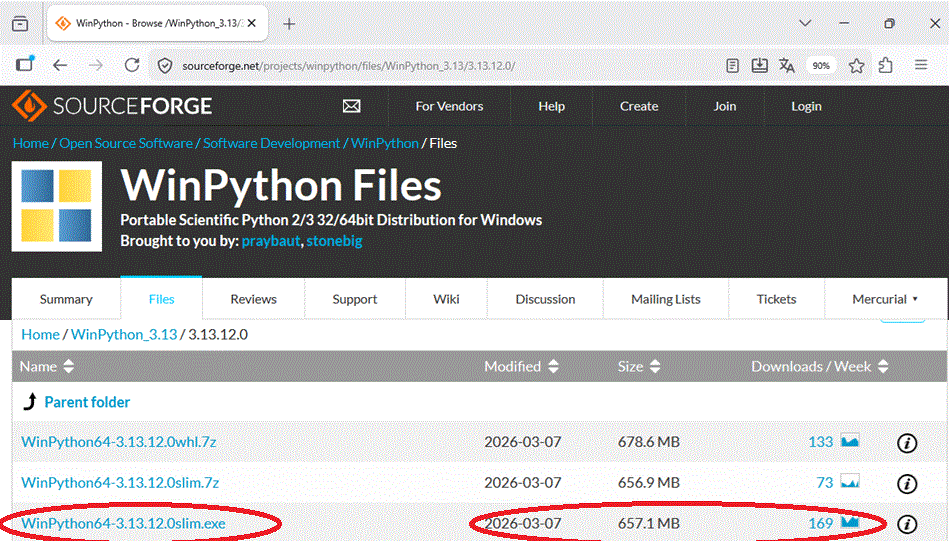instalar winpython página descarga