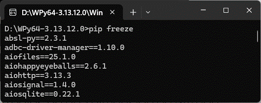 pip freeze revisar librerías instaladas