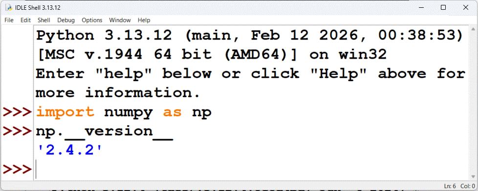 pip numpy version
