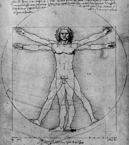 El hombre de Vitruvio, que recoge el estudio de las proporciones humanas