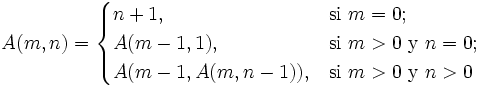 Ackerman ecuacion