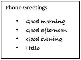 phone greetings