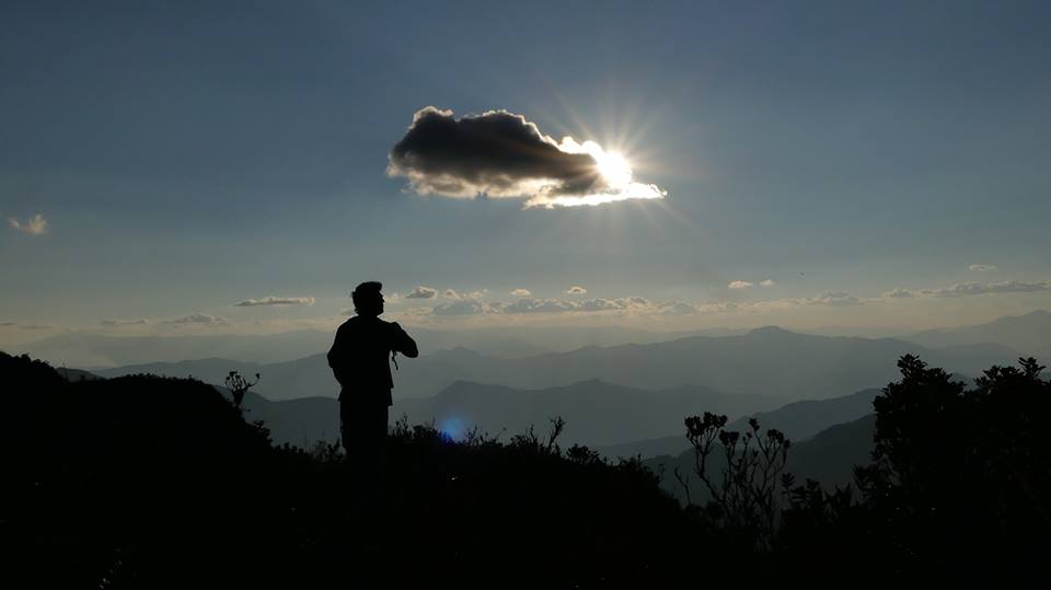 Vista de la cordillera de tarros al atardecer