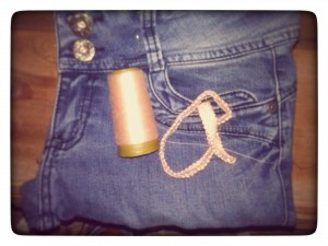 Pantalón, aguja e hilo, encaje