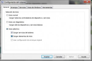 ventana msconfig