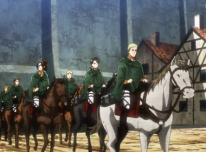 Legión_de_reconocimiento_montando_sus_caballos_anime