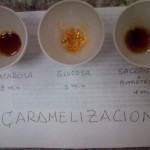 Reacción de caramelización usando tres muestras distintas de carbohidratos