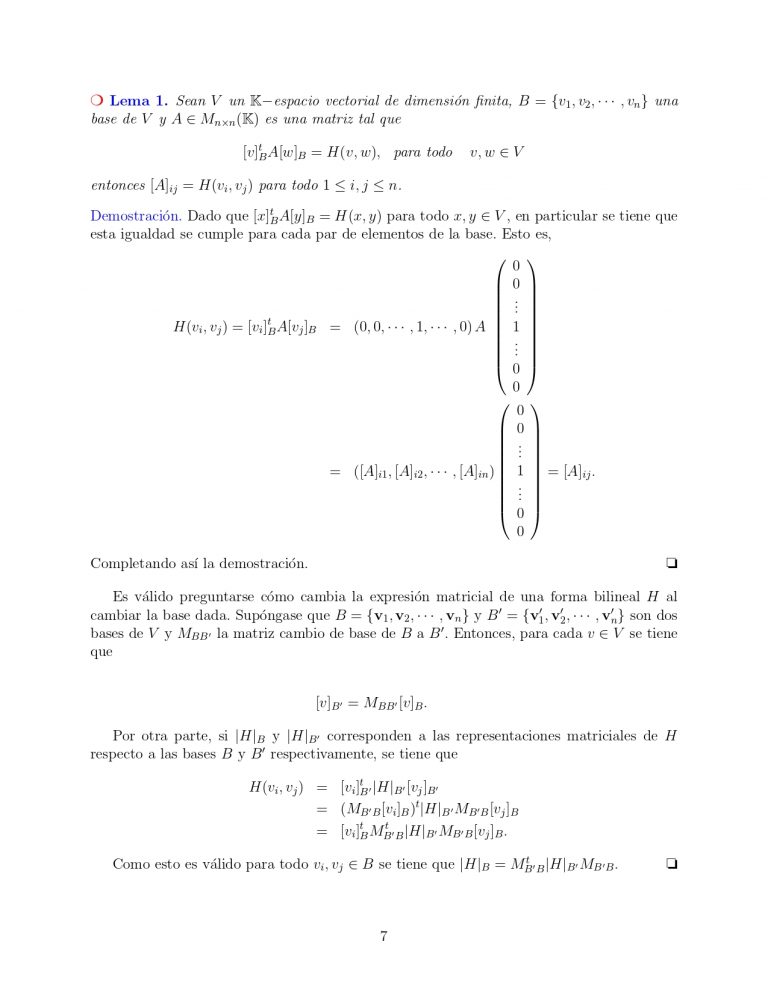 Introducci N A Formas Bilineales Y Cuadr Ticas El Xito Es La Suma De