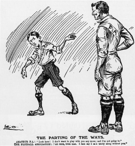 Una caricatura de la época que ilustra el rechazo al profesionalismo.